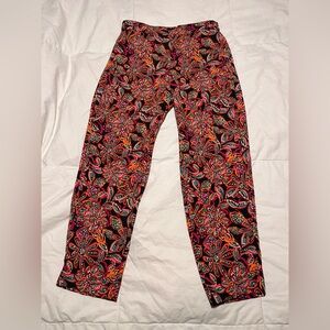 Women’s J.Crew High Waist Jamie Pant Floral Print Size 8 Ankle With Pockets
